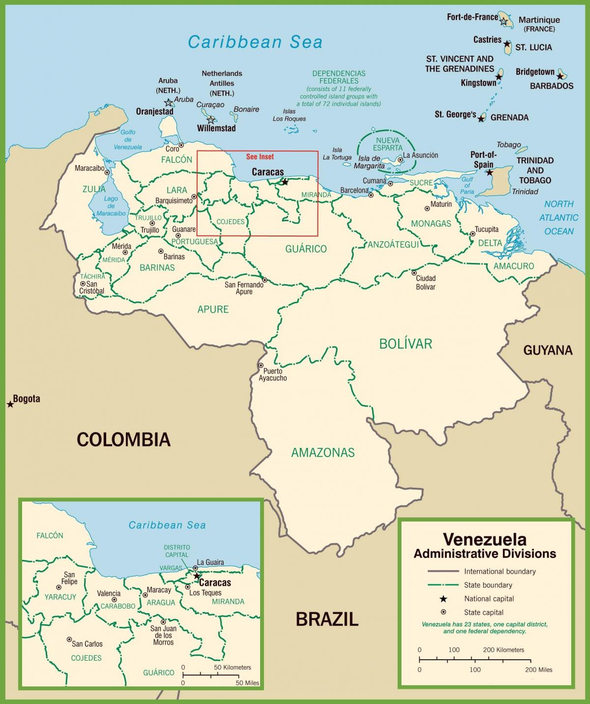 bản đồ của venezuela chính trị