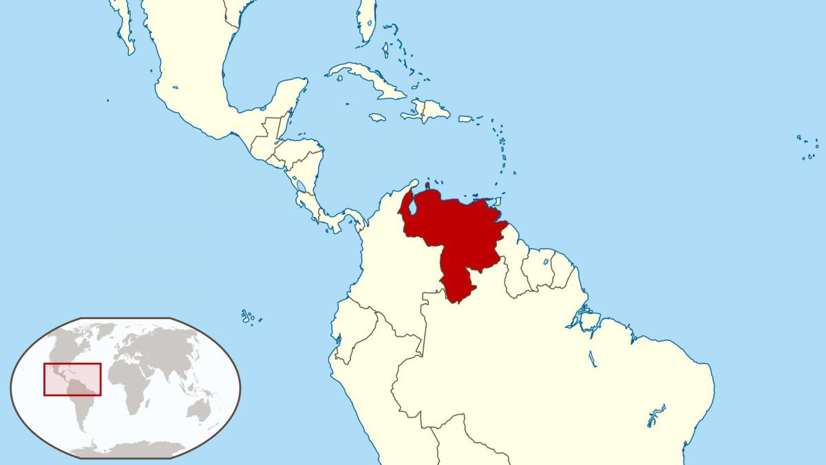 venezuela trên bản đồ của nam mỹ