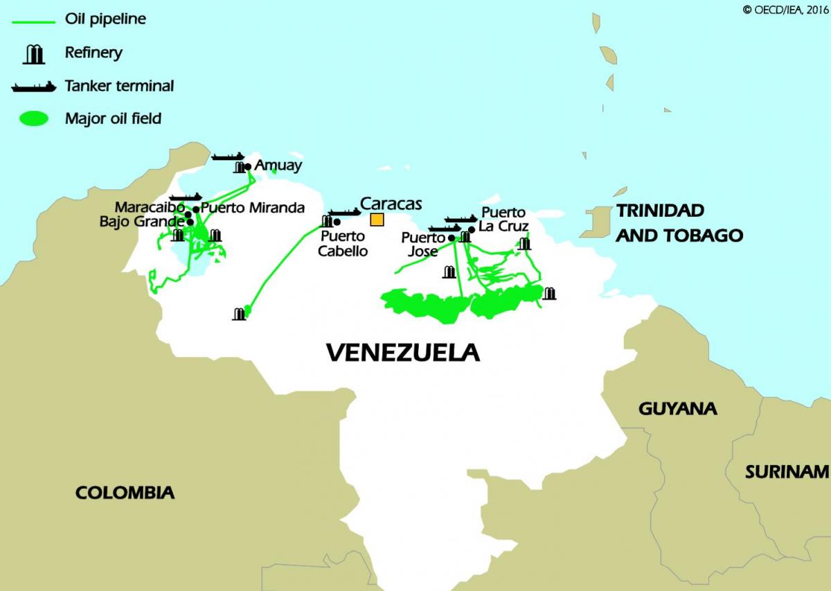 venezuela dầu dự trữ bản đồ