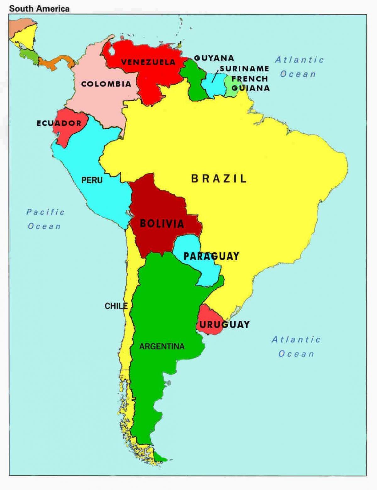 bản đồ của venezuela và nước xung quanh