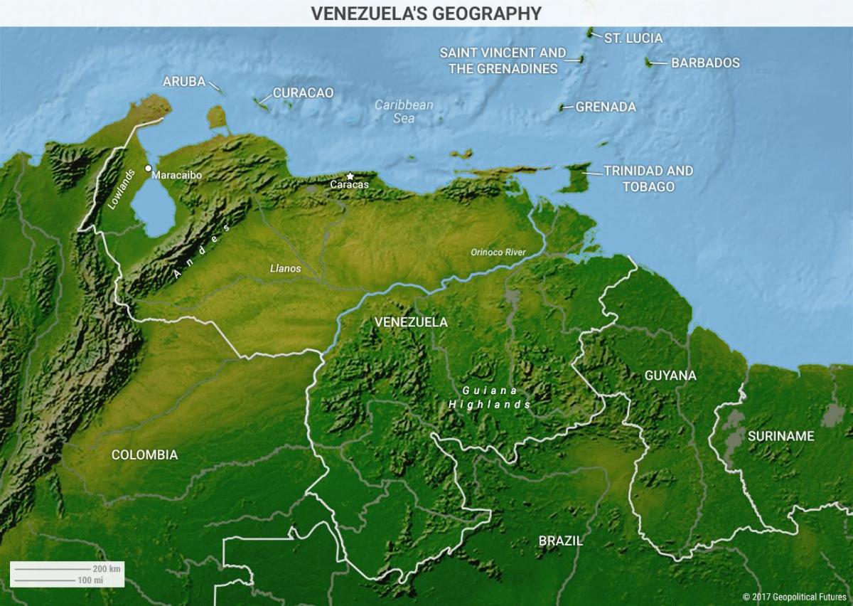 bản đồ của venezuela địa lý