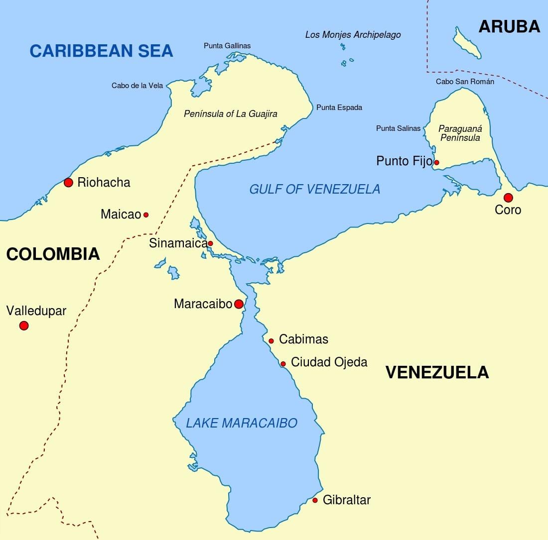bản đồ của vịnh venezuela