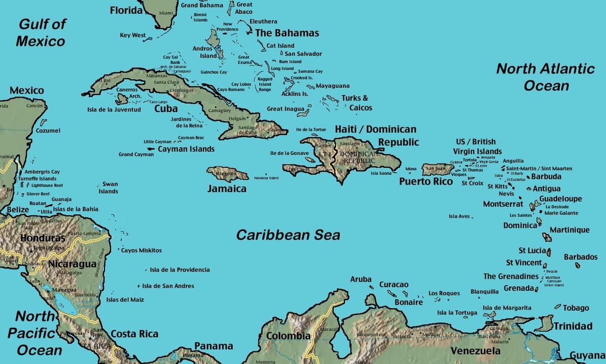 hòn đảo ra khỏi venezuela bản đồ