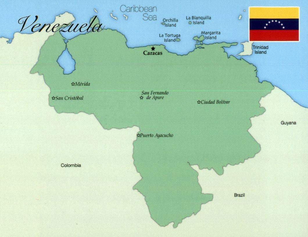 bản đồ của venezuela với thành phố