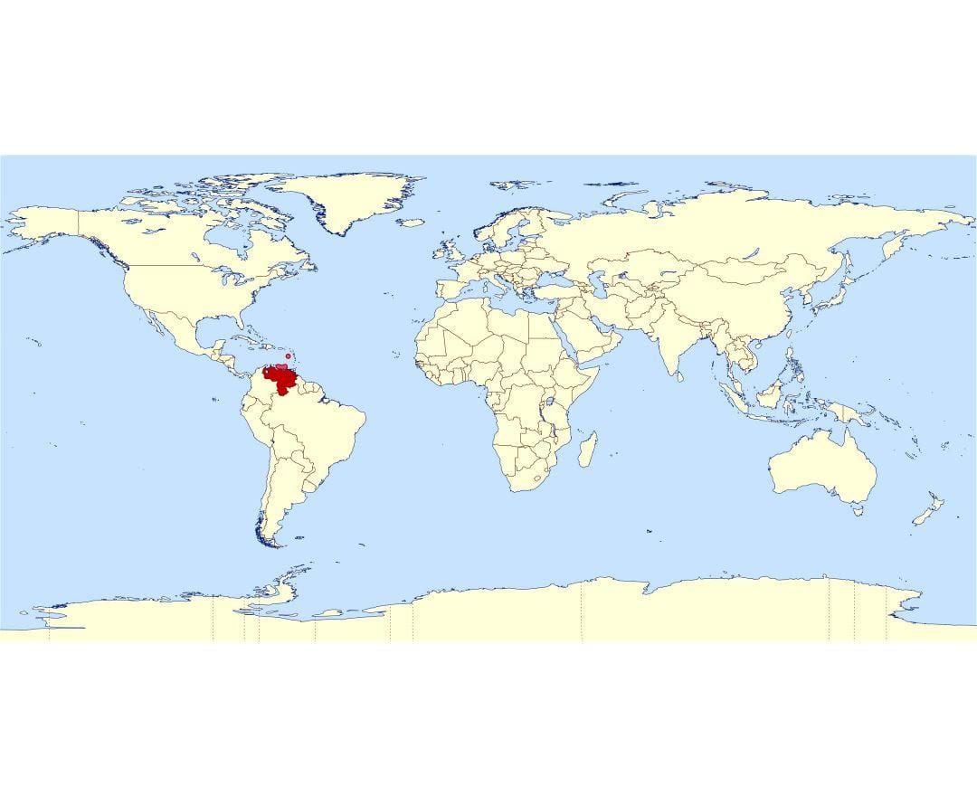 venezuela vị trí trong bản đồ thế giới