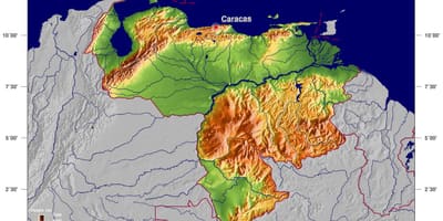 Bản đồ của bản đồ vật lý của venezuela