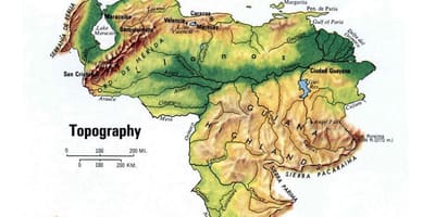 Bản đồ của venezuela địa hình