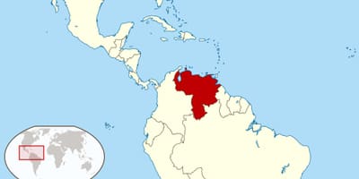 Venezuela trên bản đồ của nam mỹ