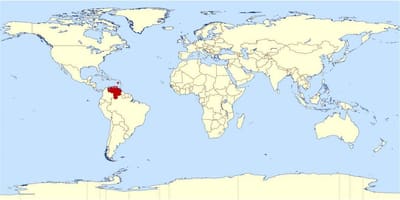 Venezuela vị trí trong bản đồ thế giới