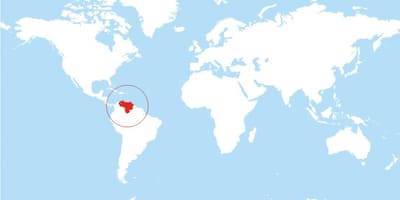 Bản đồ của venezuela vị trí trên thế giới